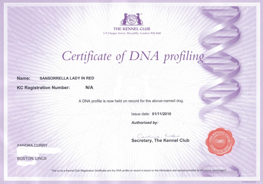 rubys dna certificate